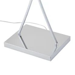Lucande gulvlampe Evaine, krom/hvid, metal, 157 cm, E27