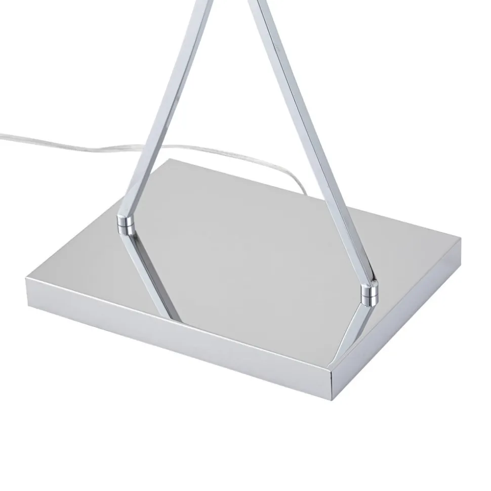 Lucande gulvlampe Evaine, krom/hvid, metal, 157 cm, E27