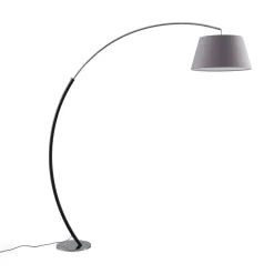 Lucande gulvlampe Evelyna, grå/sort, metal, 192 cm