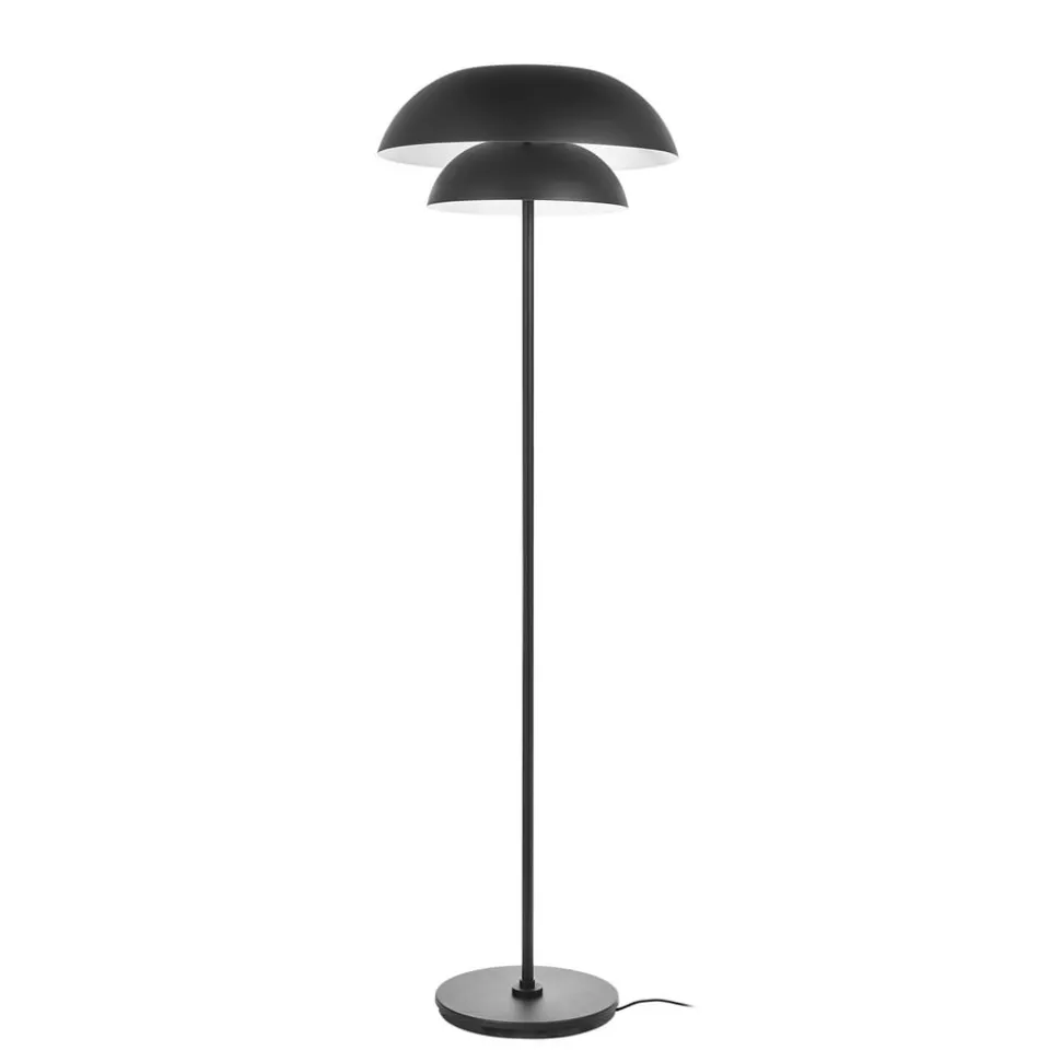 Lucande gulvlampe Kellina, 151 cm, sort, metal, E27
