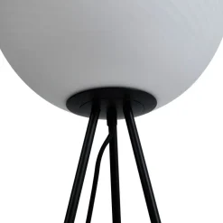 Lucande gulvlampe Kestralia, hvid, glas, Ø 35 cm, E27