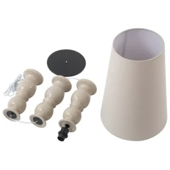 Lucande gulvlampe Lyndorin, beige, keramik, 150 cm