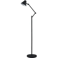 Lucande gulvlampe Phina, sort/hvid, justerbar, E27