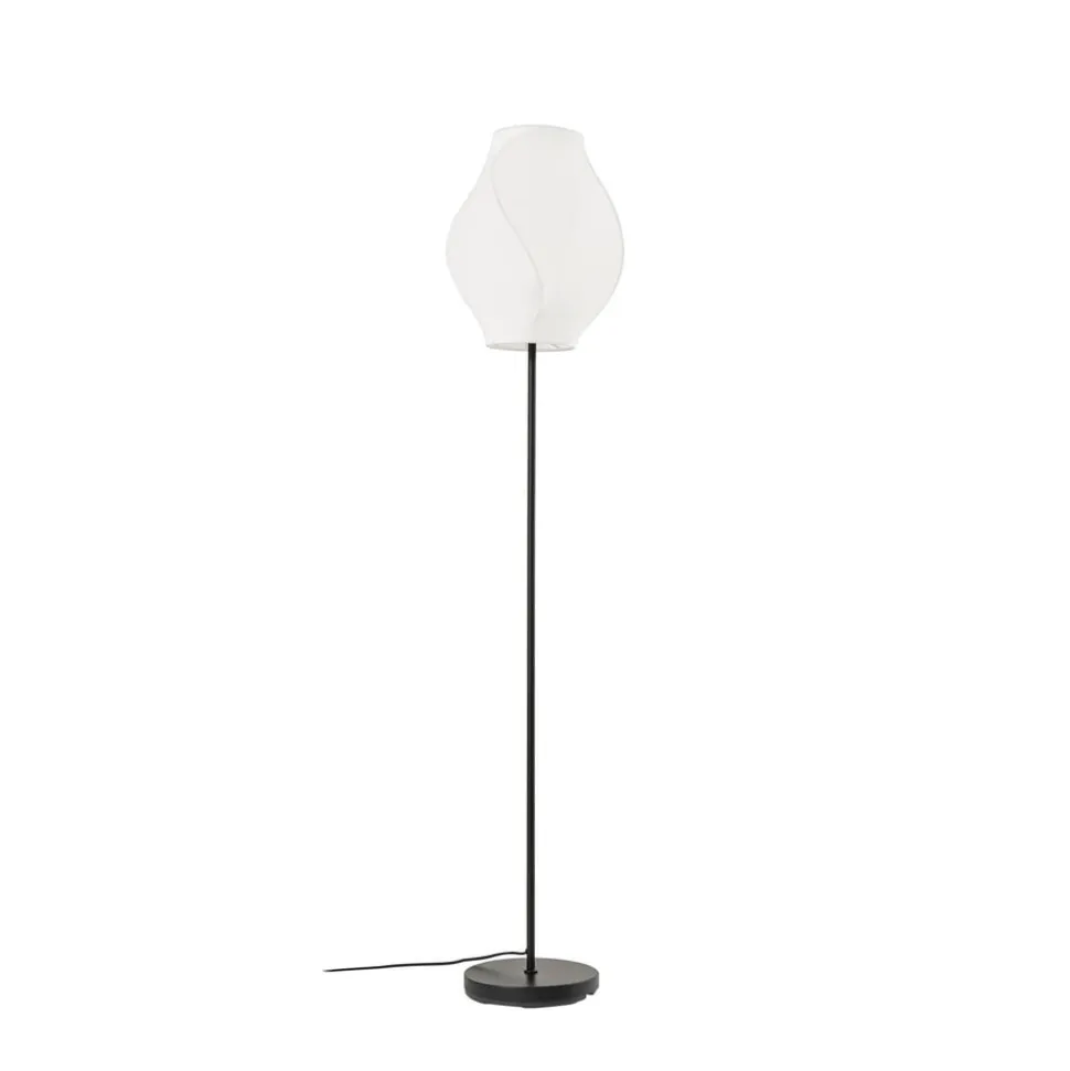 Lucande gulvlampe Tovina, tekstil, hvid, højde 165 cm