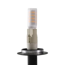 Lucande gulvlampe Visata, sort, glas, 3-lys, stativ