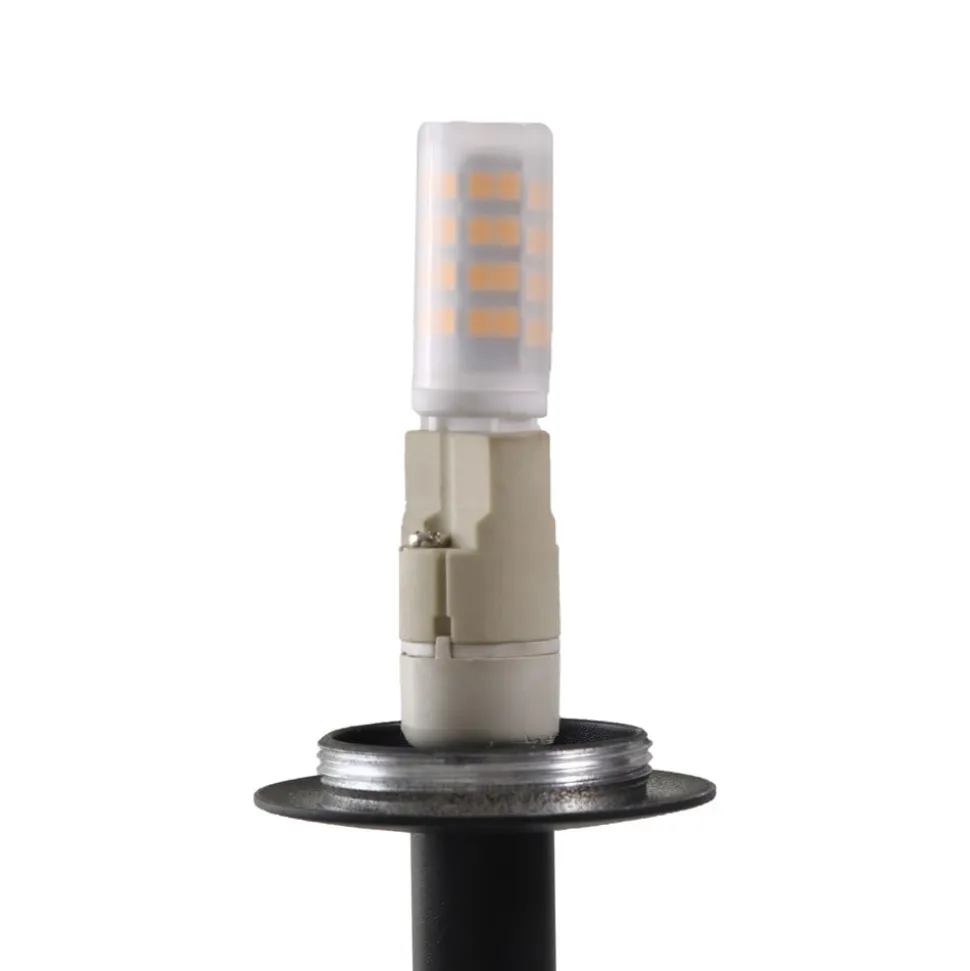 Lucande gulvlampe Visata, sort, glas, 3-lys, stativ