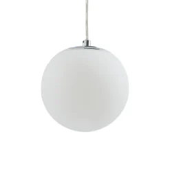 Lucande hængelampe Bidolo, kromfarvet, glas, Ø 15 cm, IP44