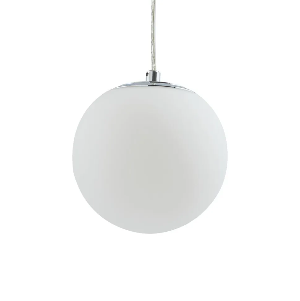 Lucande hængelampe Bidolo, kromfarvet, glas, Ø 15 cm, IP44