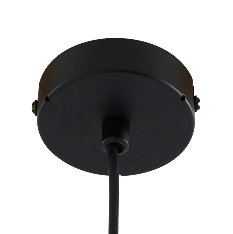 Lucande hængelampe Bidolo, sort, glas, Ø 15 cm, IP44