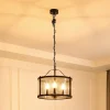 Lucande hængelampe Eryk, Ø 40 cm, sort, glas, 3 lyskilder