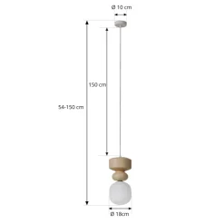 Lucande hængelampe Fidelo, hvid/gul, glas, keramik, 18 cm