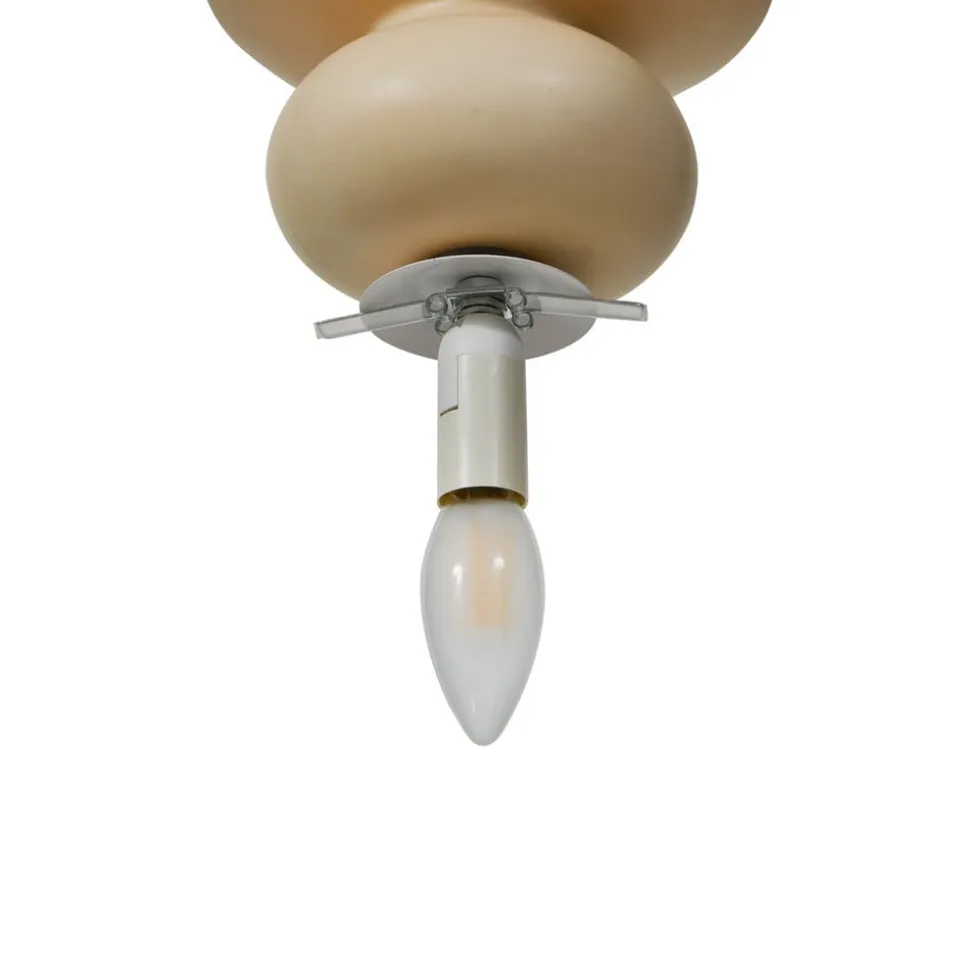 Lucande hængelampe Fidelo, hvid/gul, glas, keramik, 18 cm