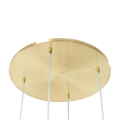 Lucande hængelampe Lunelle, messing, glas, 4 lyskilder, Ø 40 cm