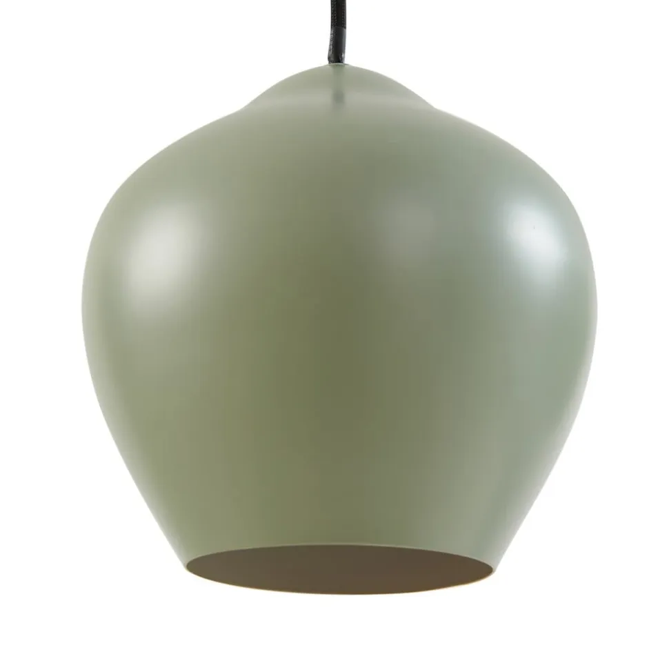 Lucande hængelampe Malisa, grøn, 3 lyskilder, metal, længde 90 cm