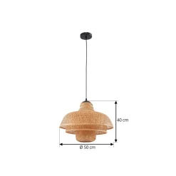 Lucande hængelampe Rasmina, bambus, Ø 50 cm, 1 lyskilde
