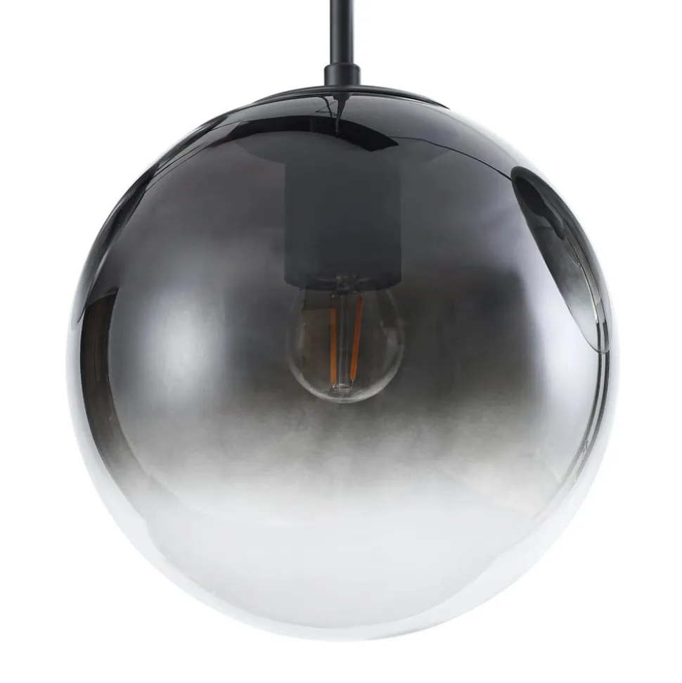 Lucande hængelampe Veloura, 3 lyskilder, 84 cm, glas, træ