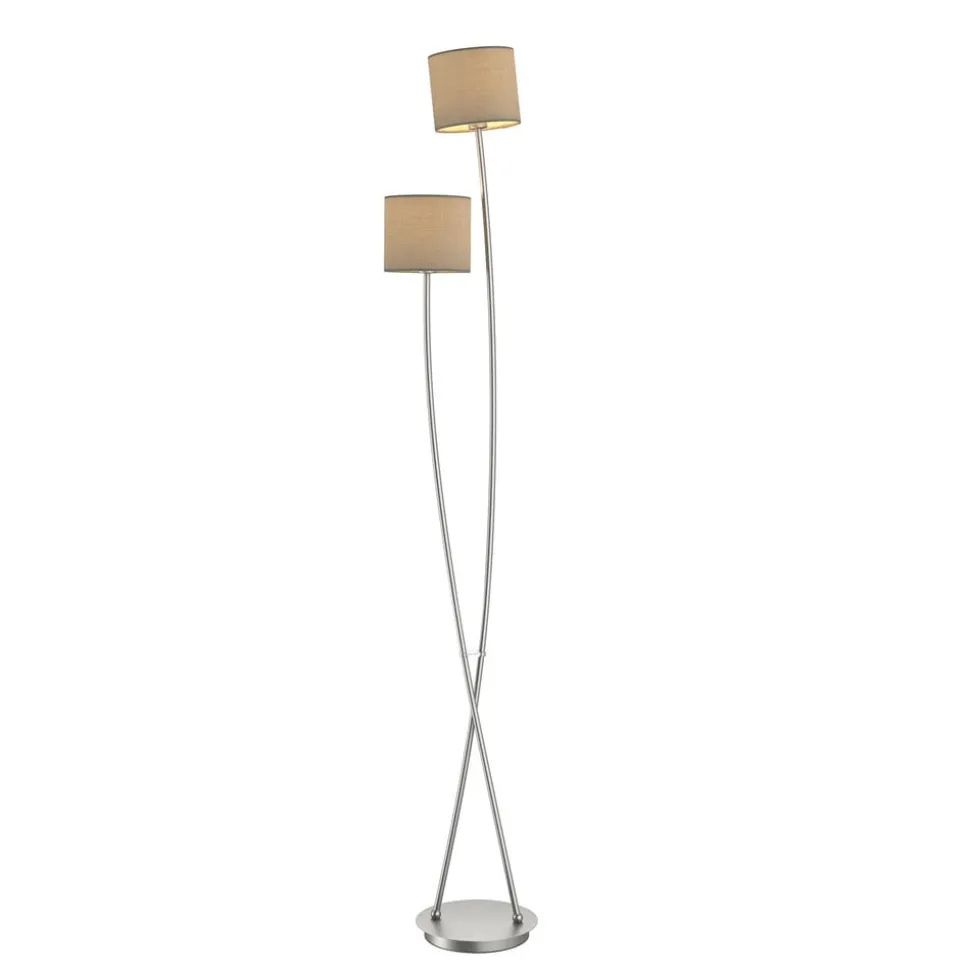 Lucande Juljana gulvlampe, 2 lk., stofskærme