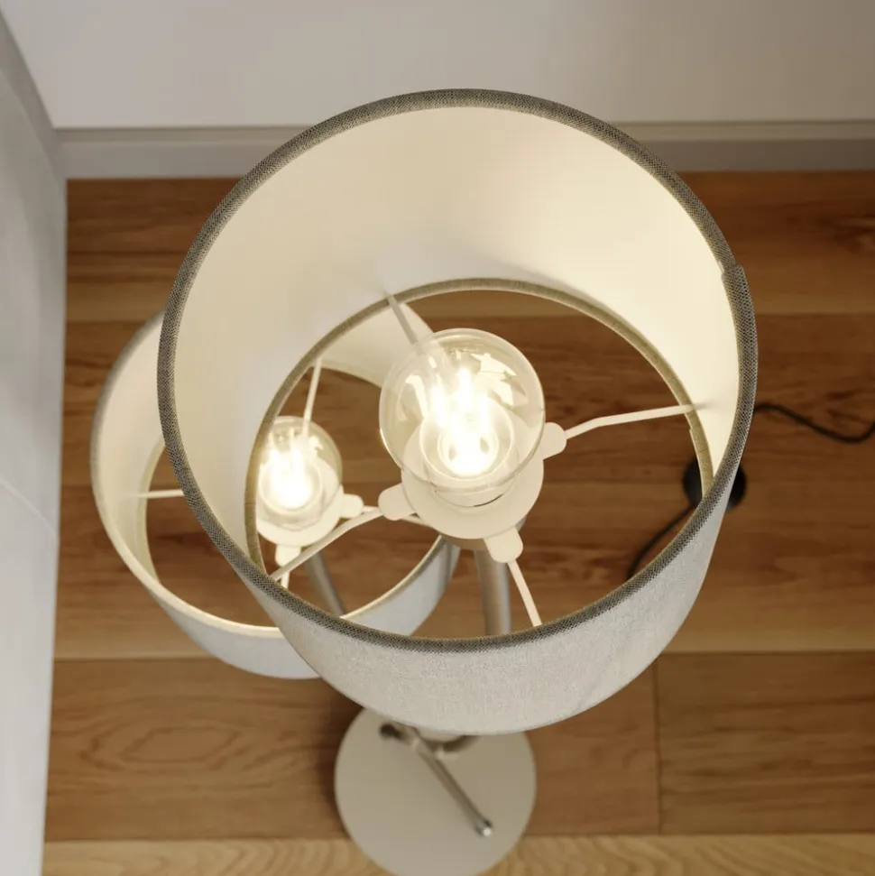 Lucande Juljana gulvlampe, 2 lk., stofskærme