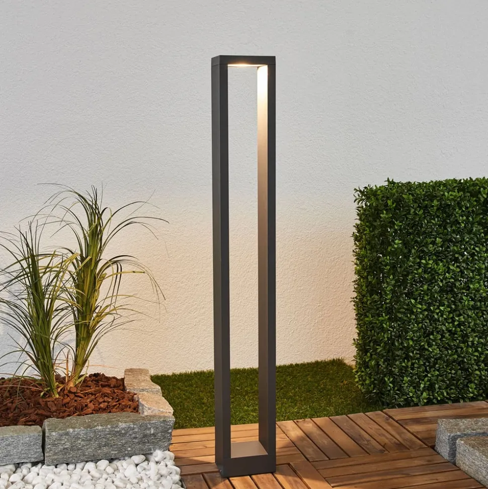 Lucande Jupp LED-vejlampe, 90 cm, antracit, metal, IP54