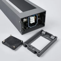 Lucande Jupp LED-vejlampe, 90 cm, antracit, metal, IP54