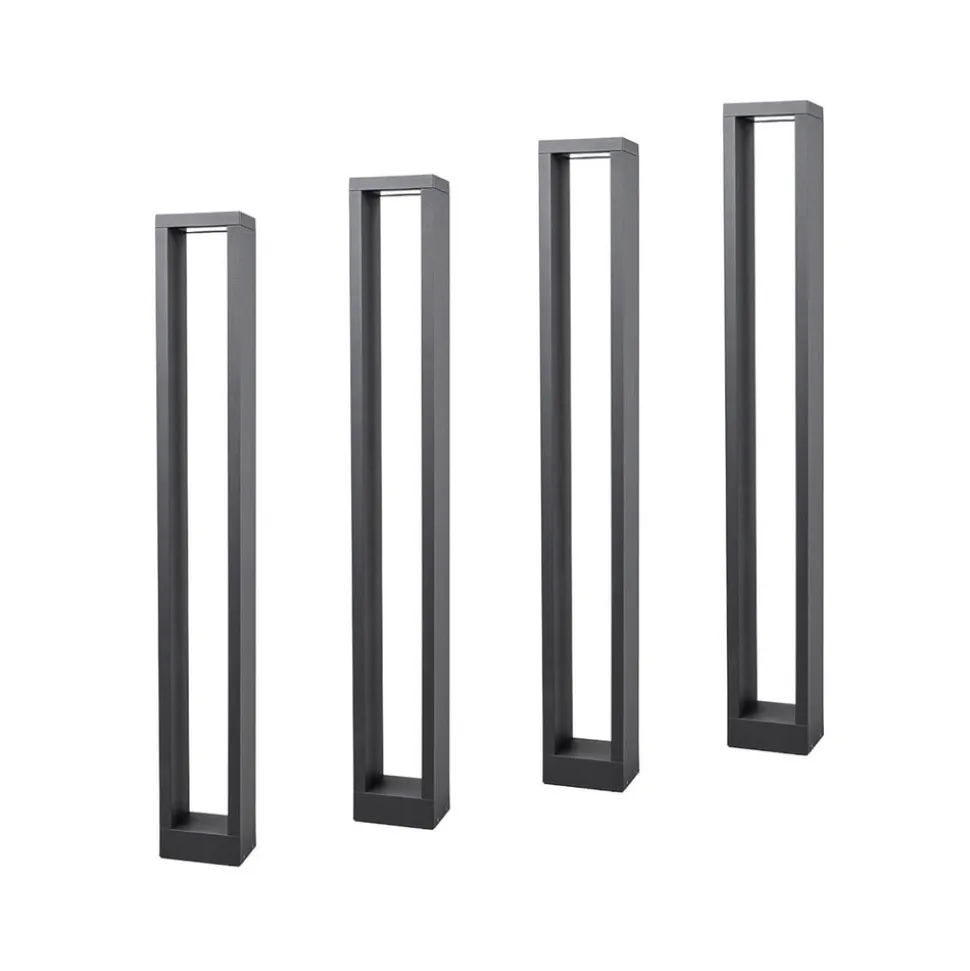 Lucande Jupp LED-vejlampe, sæt med 4, 90 cm, antracit, IP54