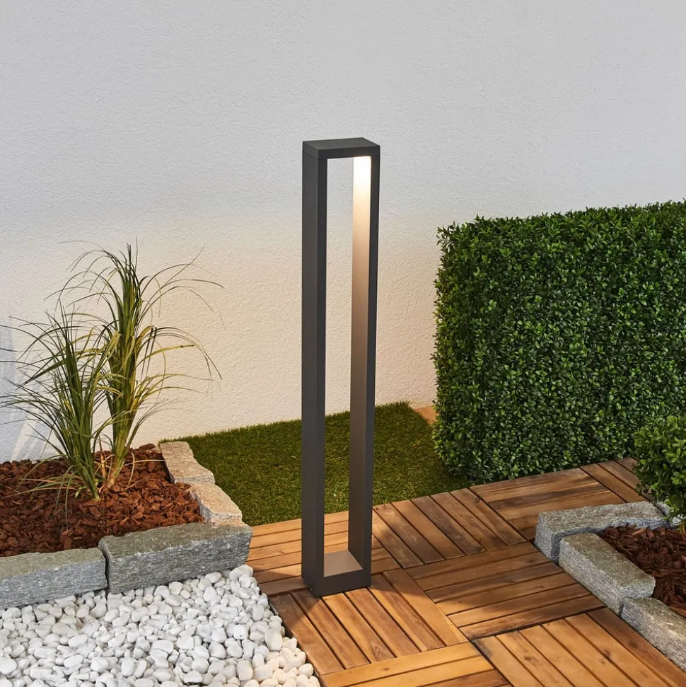 Lucande Jupp LED-vejlampe, sæt med 4, 90 cm, antracit, IP54