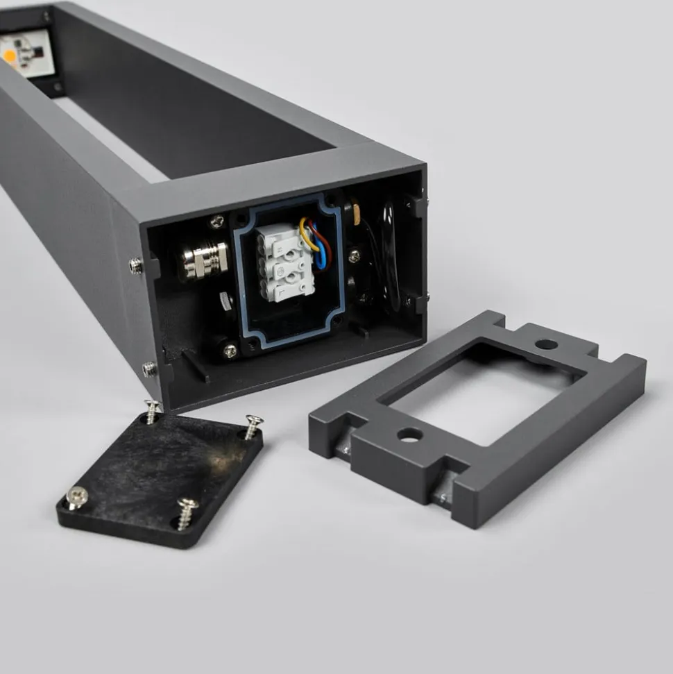 Lucande Jupp LED-vejlampe, 60 cm, antracit, metal, IP54