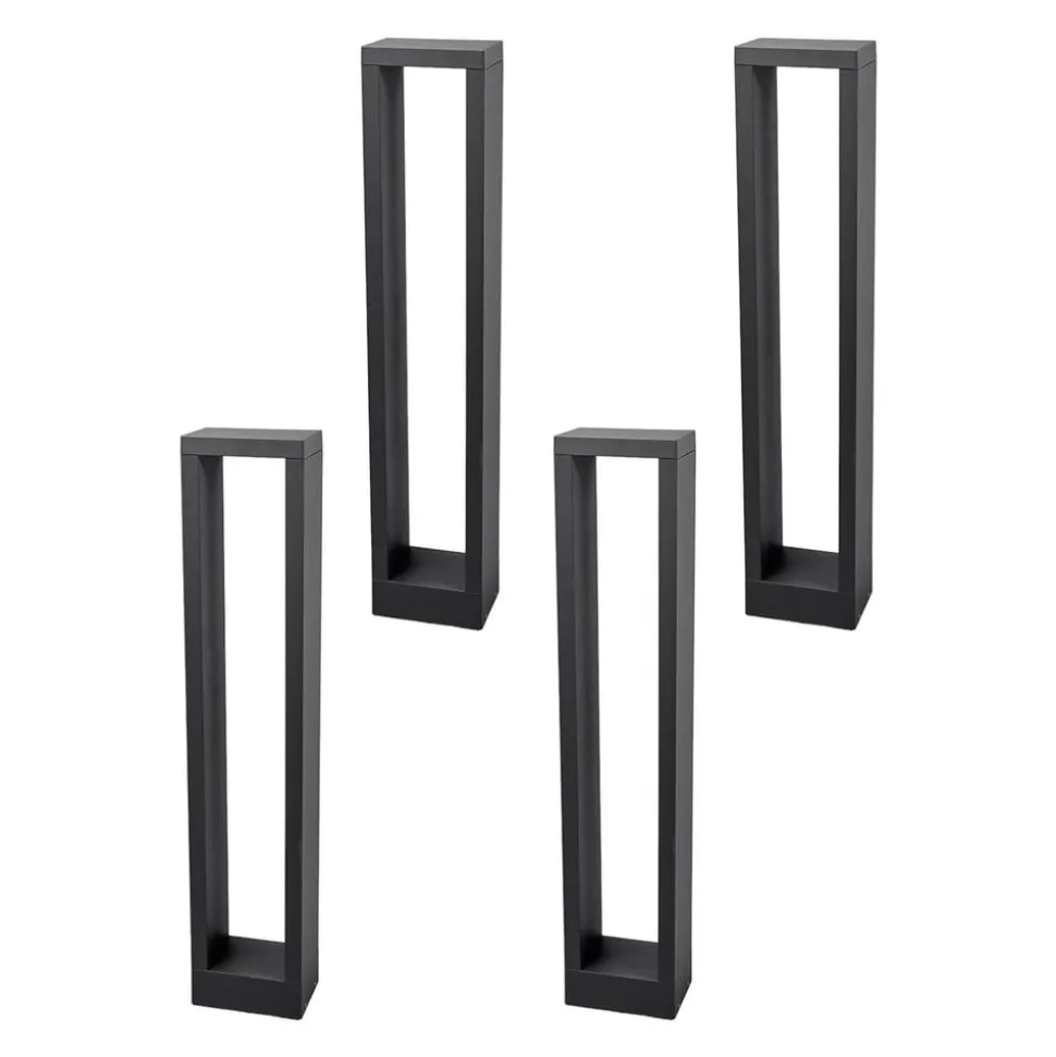Lucande Jupp LED-vejlampe, sæt med 4, 60 cm, antracit, IP54