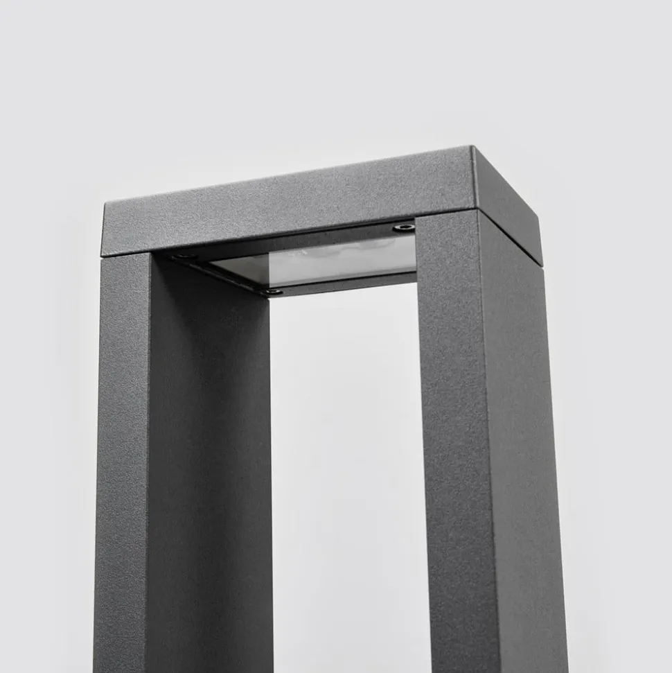 Lucande Jupp LED-vejlampe, sæt med 4, 60 cm, antracit, IP54