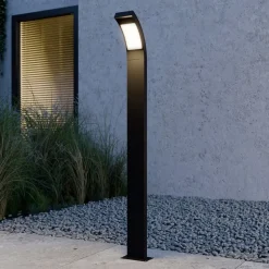 Lucande Juvia LED-vejlampe, 100 cm, antracit, metal, IP54