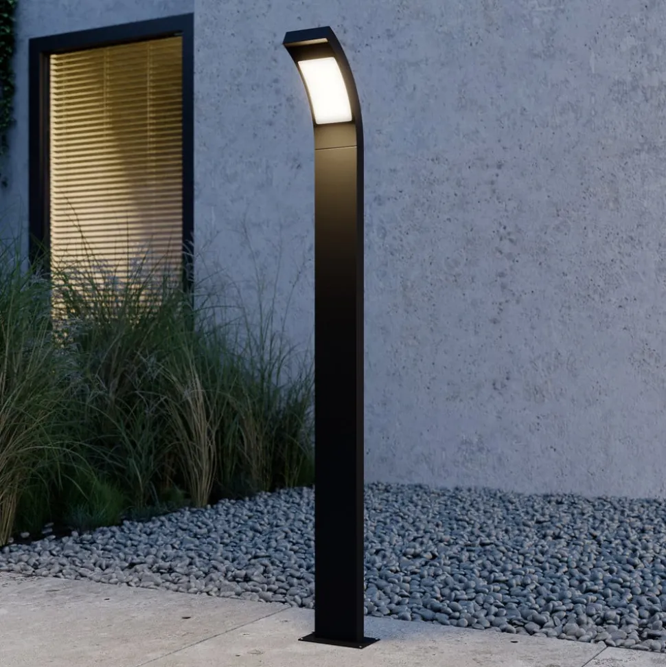 Lucande Juvia LED-vejlampe, 100 cm, antracit, metal, IP54
