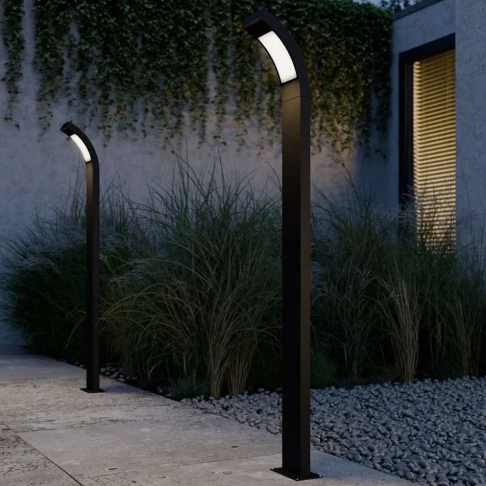 Lucande Juvia LED-vejlampe, 100 cm, antracit, metal, IP54