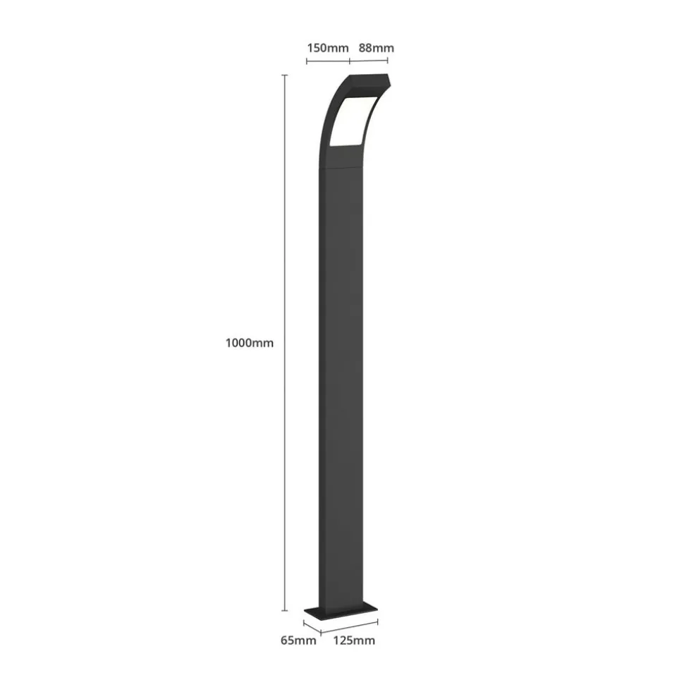 Lucande Juvia LED-vejlampe, 100 cm, antracit, metal, IP54