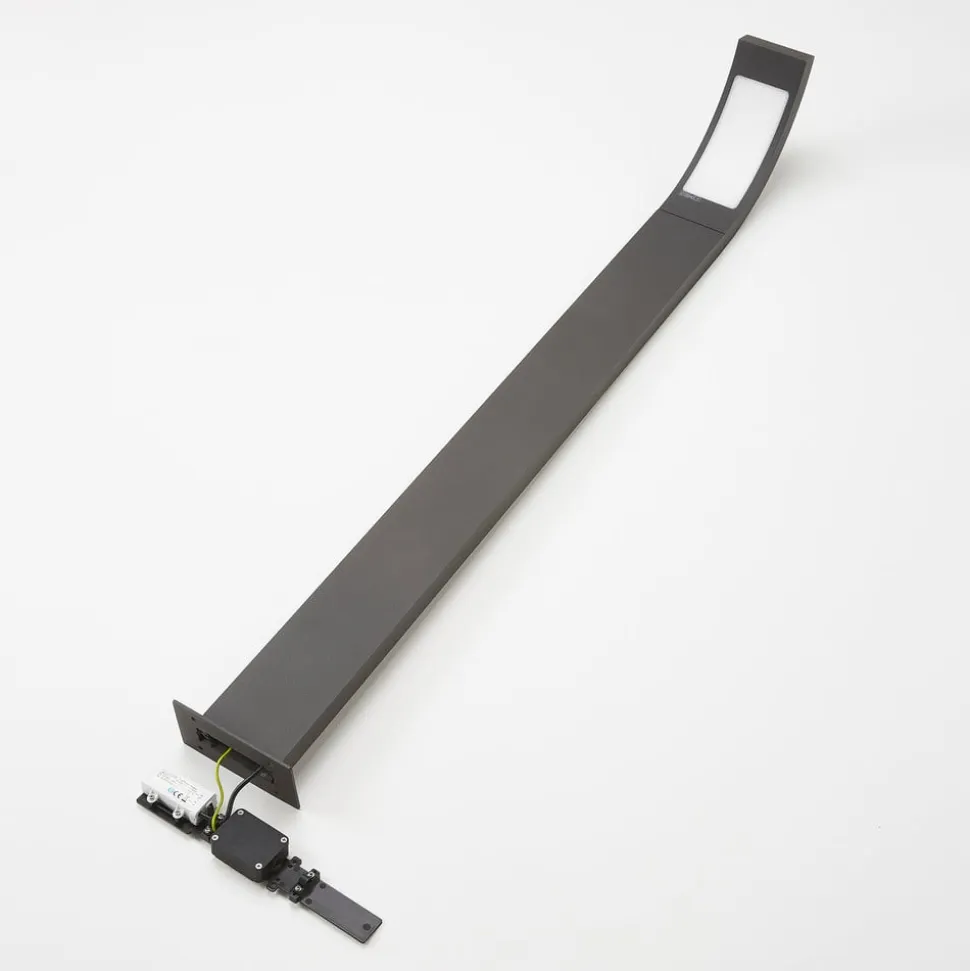 Lucande Juvia LED-vejlampe, 100 cm, antracit, metal, IP54
