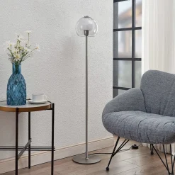 Lucande Kaiya gulvlampe med glasskærm