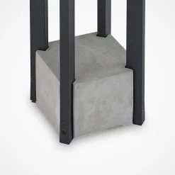 Lucande Kalisa sokkellampe, E27, IP44, 42 cm, grå, metal
