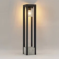 Lucande Kalisa vejlampe, E27, IP44, 70 cm, grå, metal