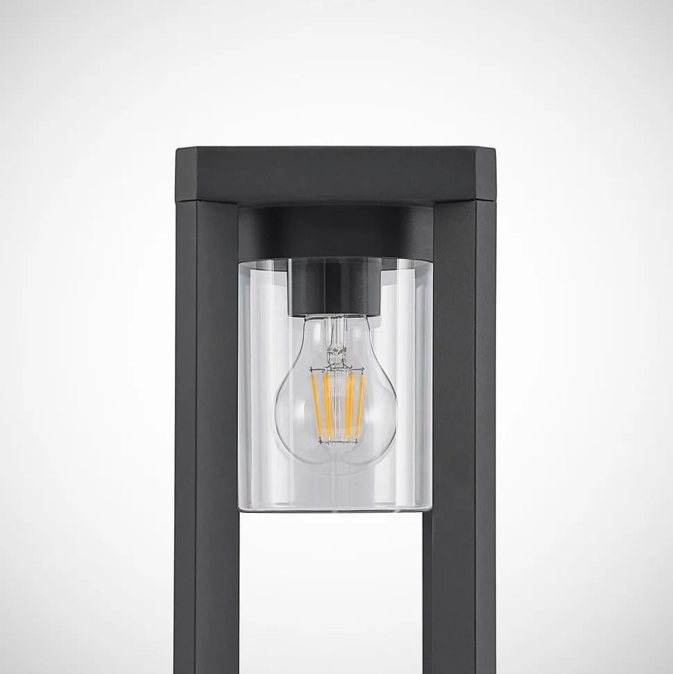 Lucande Kalisa vejlampe, E27, IP44, 70 cm, grå, metal