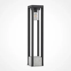Lucande Kalisa vejlampe, E27, IP44, 70 cm, grå, metal