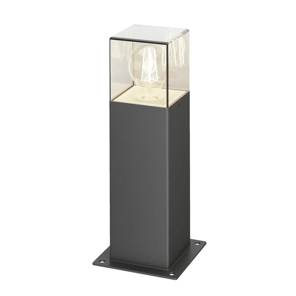 Lucande Keke sokkellampe, højde 30 cm, antracit, aluminium