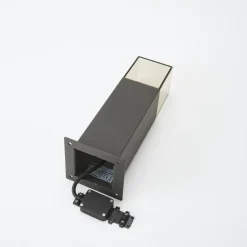 Lucande Keke sokkellampe, højde 30 cm, antracit, aluminium
