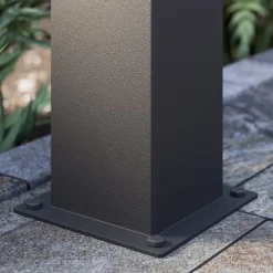 Lucande Keke sokkellampe, højde 30 cm, antracit, aluminium