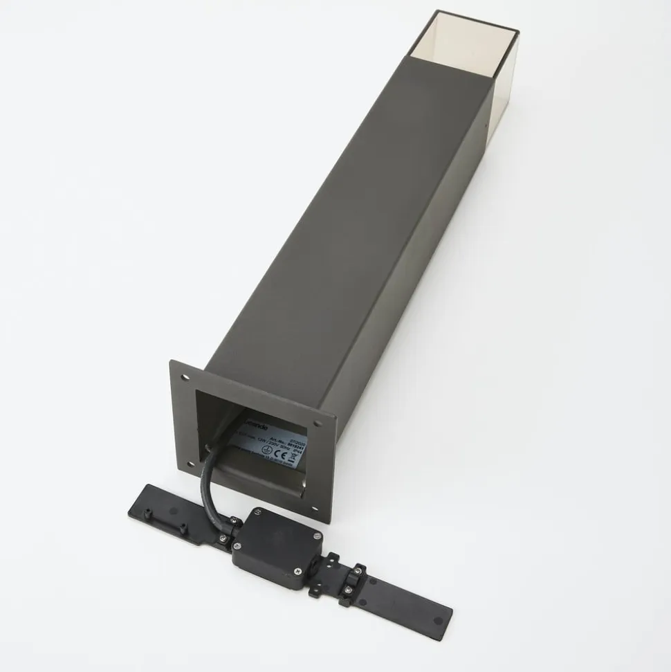 Lucande Keke sokkellampe, højde 50 cm, antracit, aluminium