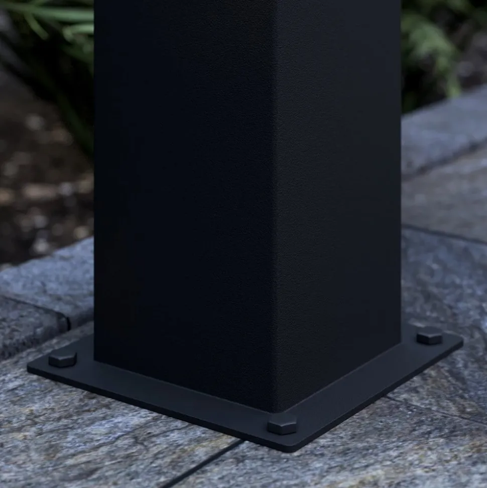 Lucande Keke sokkellampe, højde 50 cm, antracit, aluminium