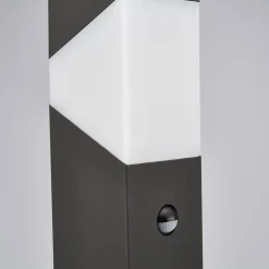 Lucande Kiran sokkellampe, 60 cm, sensor, grå, IP44, E27
