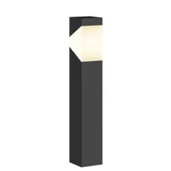 Lucande Kiran sokkellampe, 60 cm, grå, metal, IP44, E27