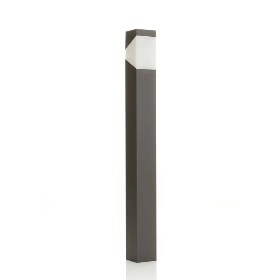Lucande Kiran vejlampe, 100 cm, grå, metal, IP44, E27