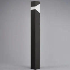 Lucande Kiran vejlampe, 100 cm, grå, metal, IP44, E27
