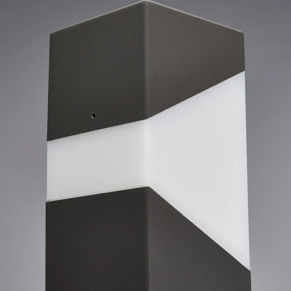 Lucande Kiran vejlampe, 100 cm, grå, metal, IP44, E27