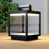 Lucande LED genopladelig bordlampe Cube, aluminium, IP54, dæmpbar